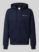 CHAMPION Sweatjacke mit Label-Stitching in Marine, Größe L