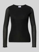 Vila Longsleeve mit Rundhalsausschnitt Modell 'LARINE' in Black, Größe...