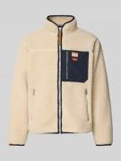 Superdry Fleecejacke mit Stehkragen und Reißverschlusstaschen in Beige...