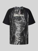 CARLO COLUCCI T-Shirt mit Label-Stitching in Black, Größe L