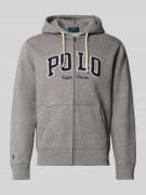 Polo Ralph Lauren Sweatjacke mit Label-Stitching in Mittelgrau, Größe ...