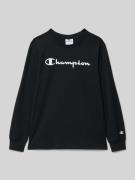 CHAMPION Regular Fit Longsleeve mit Logo-Print in Black, Größe 128