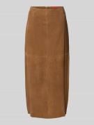 MAX&Co. Midi-Rock aus echtem Ziegenleder Modell 'GUELFI' in Hazel, Grö...