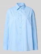 Liu Jo White Relaxed Fit Hemdbluse mit Lochstickerei in Hellblau, Größ...