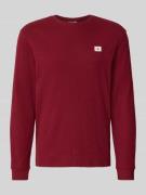 Calvin Klein Jeans Longsleeve mit Strukturmuster in Bordeaux, Größe XS