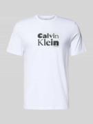CK Calvin Klein T-Shirt mit Label-Print in Weiss, Größe L