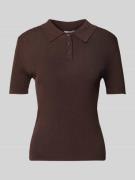 Mango Strickshirt mit Polokragen Modell 'POLETE' in Dunkelbraun, Größe...