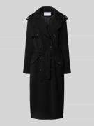 Jake*s Collection Trenchcoat mit Bindegürtel in Black, Größe 32