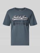 Jack & Jones T-Shirt mit Label-Print in Blau, Größe L