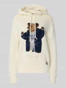 Polo Ralph Lauren Strickpullover aus reiner Baumwolle mit Kapuze in Of...