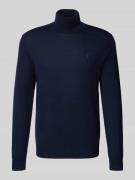Polo Ralph Lauren Rollkragenpullover mit Label-Stitching in Marine, Gr...