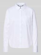 comma Regular Fit Hemdbluse mit Brusttasche in Weiss, Größe 34