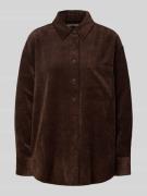 0039 Italy Hemdbluse mit Knopfleiste Modell 'BETTY' in Dunkelbraun, Gr...