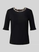Marc Cain Regular Fit T-Shirt mit Animal-Print in Black, Größe 34