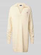 Polo Ralph Lauren Wollkleid mit Logo-Stitching in Sand, Größe L