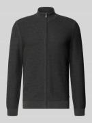 OLYMP Level Five Strickjacke mit Strukturmuster in Anthrazit, Größe L