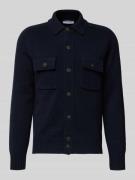 GRAN SASSO Strickjacke mit Kentkragen in Marine, Größe 50