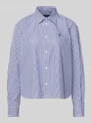 Polo Ralph Lauren Crop Boxy Fit Hemdbluse mit Logo-Stitching in Royal,...