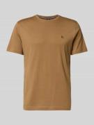 Lerros T-Shirt mit Logo-Stitching in Hellbraun, Größe L