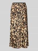 YAS Körpernaher Midirock mit Allover-Print Modell 'YASPELLA' in Hellbr...