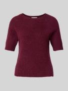Rich & Royal Strickpullover mit gerippten Abschlüssen in Bordeaux, Grö...