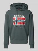 Napapijri Hoodie mit Label-Print Modell 'BIG FLAG' in Khaki, Größe S