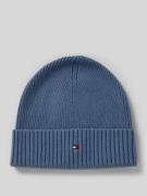 Tommy Hilfiger Strickmütze aus Baumwoll-Kaschmir-Mix in Jeansblau, Grö...