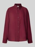 Jake*s Collection Hemdbluse mit Knopfleiste in Aubergine, Größe 32