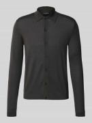 Emporio Armani Wollcardigan mit Kentkragen in Schlamm, Größe L