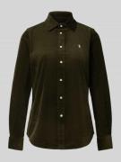 Polo Ralph Lauren Hemdbluse mit Label-Stitching in Oliv, Größe 40