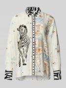 Emily Van den Bergh Regular Fit Bluse mit Manschetten in Beige, Größe ...