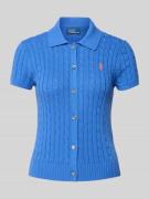 Polo Ralph Lauren Strickshirt mit Logo-Stitching in Royal, Größe L