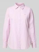 Fynch-Hatton Regular Fit Hemdbluse mit Logo-Stitching in Rose, Größe 3...