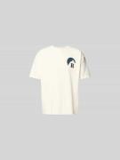 RHUDE Regular Fit T-Shirt mit Logo-Print in Offwhite, Größe L