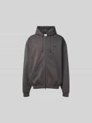 VETEMENTS Oversized Sweatjacke mit Kapuze in Dunkelgrau, Größe L
