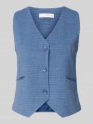 Rich & Royal Weste mit V-Ausschnitt und Paspeltaschen in Bleu, Größe 3...