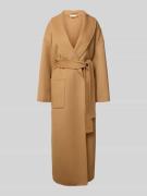 Liu Jo White Wollmantel mit Bindegürtel in Beige, Größe 32
