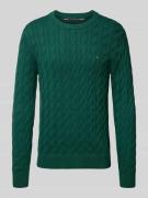 Tommy Hilfiger Regular Fit Strickpullover aus reiner Baumwolle in Bott...
