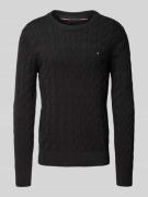Tommy Hilfiger Regular Fit Strickpullover aus reiner Baumwolle in Blac...