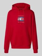 Tommy Hilfiger Regular Fit Hoodie aus reiner Baumwolle in Rot, Größe L