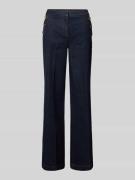 comma Flared Jeans mit Zierknöpfen in Dunkelblau, Größe 34