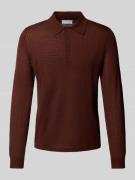 Tiger Of Sweden Strickpullover mit Kentkragen in Bordeaux, Größe L