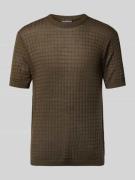 Emporio Armani T-Shirt mit geripptem Rundhalsausschnitt in Schlamm, Gr...