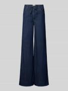 Oui Wide Leg Jeans mit Bindegürtel Modell 'THE PALAZZO' in Jeansblau, ...