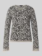 monari Strickpullover mit gerippten Abschlüssen in Taupe, Größe 38