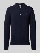 Gant Strickpullover mit Kentkragen in Dunkelblau, Größe L