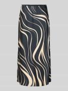 s.Oliver BLACK LABEL Regular Fit Midi-Rock aus Viskose-Mix in Black, G...