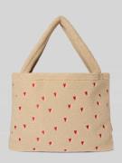 STUDIO NOOS Tote Bag mit Allover-Motiv-Stitching Modell 'Mom' in Sand,...