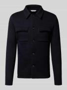 Manuel Ritz Hemdjacke mit Knopfleiste in Marine, Größe M