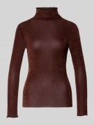 Luisa Cerano Longshirt mit Stehkragen in Dunkelbraun, Größe 34